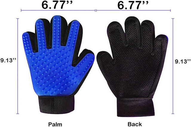 Alt view image 5 of 7 - Pet Dog Cat Deshedding Brush Grooming Glove Massage Hair Fur Removal(2 Pairs)