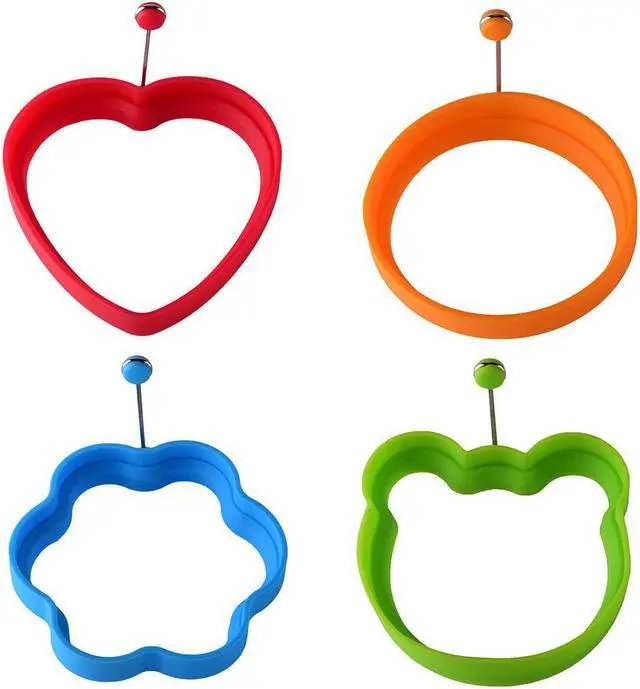 Main image of 4PCS Silicone Egg Frying Mold Ring Pancake Silicone Non-stick Mould Tool Pan