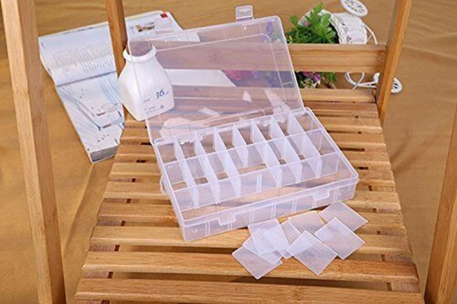 Alt view image 4 of 4 - 2 Pack 24 Grids Plastic Storage Box Jewelry Earring Tool Containers Organizer