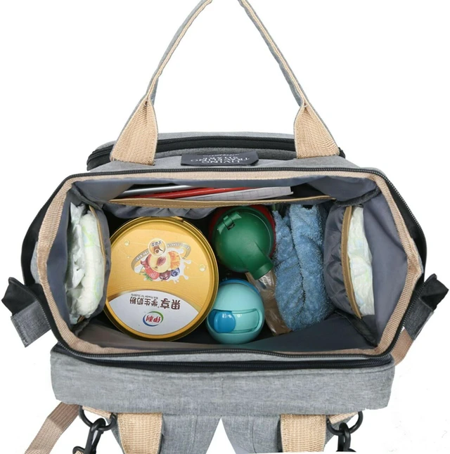 Alt view image 7 of 7 - 3 in 1 Foldbale Diaper Bag Baby Bed Portable Bassinet Crib Backpack Travel/Sleep(Dark Gray)