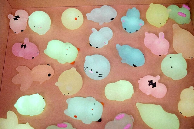 Alt view image 5 of 7 - 50 Squishy Lot Glow-in-the-dark Rising Fidget Cute Animal Hand Toy
