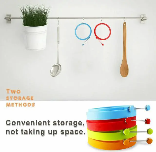 Alt view image 6 of 7 - 4PCS Silicone Egg Frying Mold Ring Pancake Silicone Non-stick Mould Tool Pan