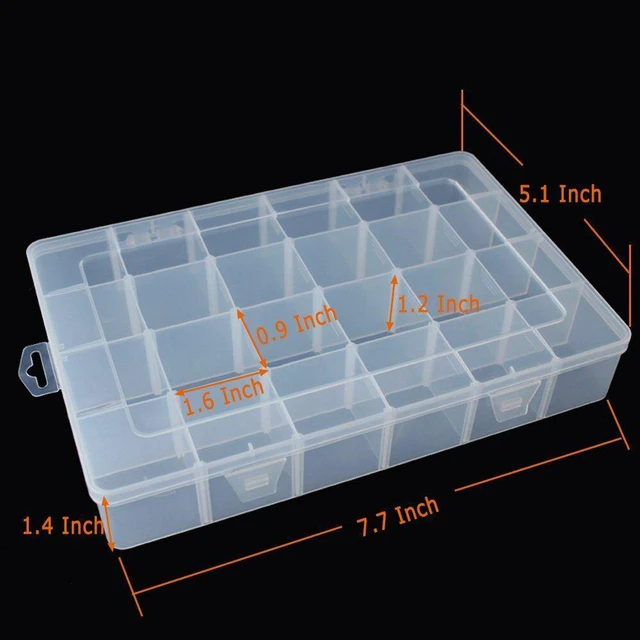 Alt view image 6 of 6 - 2 Pack 24 Grids Plastic Storage Box Jewelry Earring Tool Containers Organizer