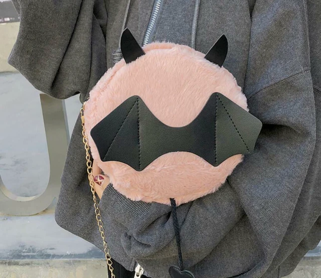 Alt view image 3 of 5 - Devil Monster Crossbody Shoulder Bag Faux Fur Fluffy Bat Doll Toys Handbag