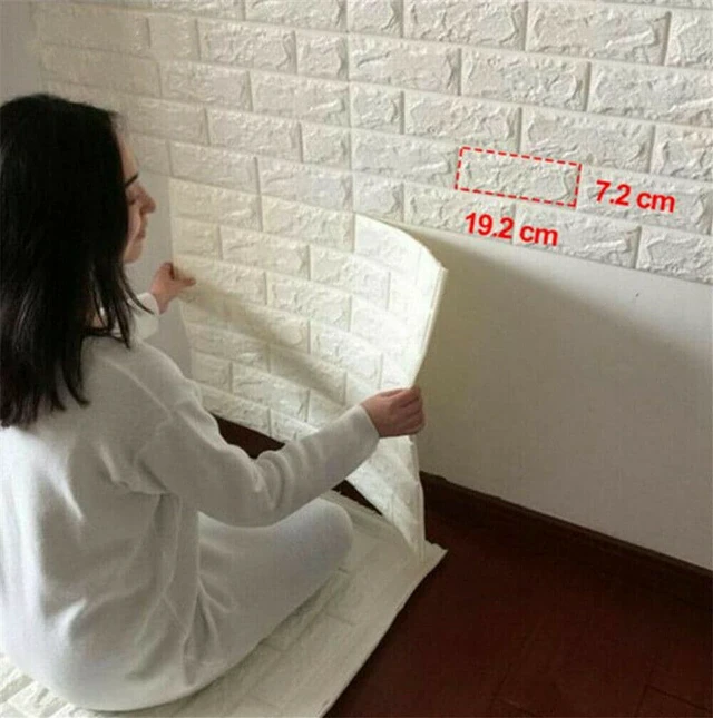 Alt view image 3 of 4 - Premium PE Foam 3D Self Adhesive DIY Large Panels Wall Stickers Embossed Brick