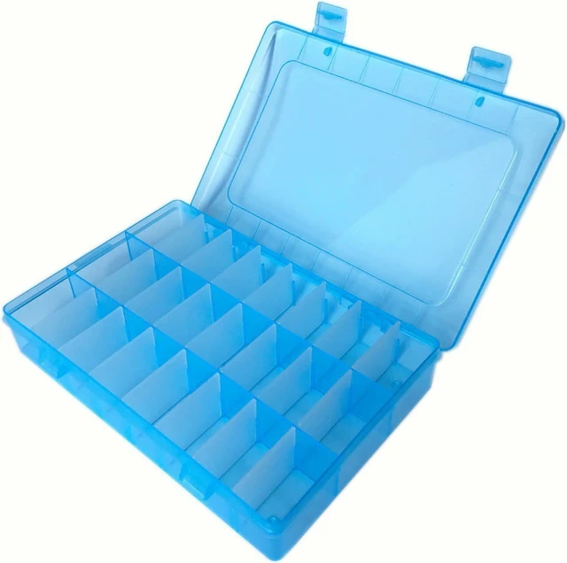 Alt view image 2 of 5 - 2 Pack 24 Grids Plastic Storage Box Jewelry Earring Tool Containers Organizer