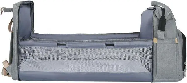 Alt view image 7 of 7 - 3 in 1 Foldbale Diaper Bag Baby Bed Portable Bassinet Crib Backpack Travel/Sleep(Purple)