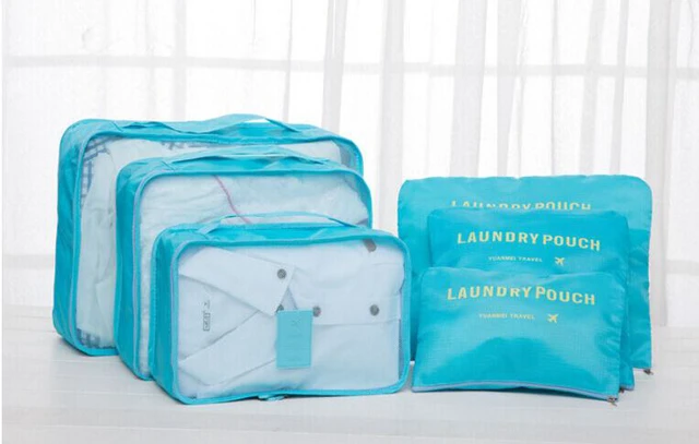 Alt view image 6 of 7 - 9Pcs Waterproof Clothes Storage Bags Packing Cube Travel Luggage Organizer Pouch