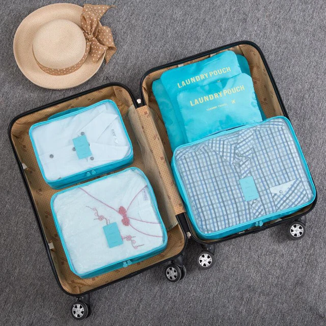 Alt view image 2 of 7 - 9Pcs Waterproof Clothes Storage Bags Packing Cube Travel Luggage Organizer Pouch