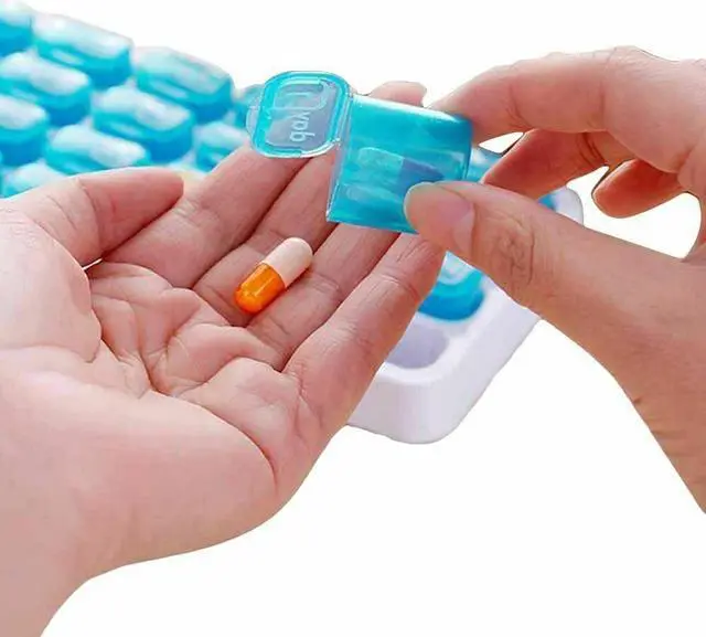 Alt view image 3 of 7 - 31 Day Monthly Pill Organizer Medication Pod Compartment Planner Box Plastic( 2 Pack)