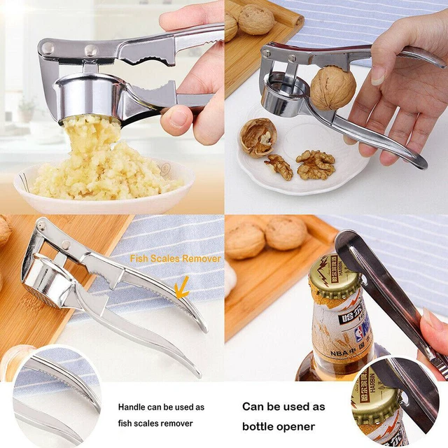 Alt view image 6 of 7 - 4-in-1 Garlic Ginger Walnut Press Crusher Mincer Chop Squeeze Bottle Opener