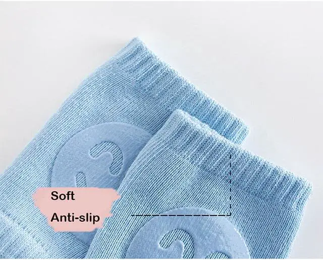 Alt view image 6 of 6 - Baby Kids Crawling Knee Pads Safety Anti-slip Leg Elbow Protectors(Smiley Face, 5 Pairs)