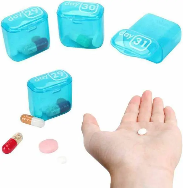 Alt view image 5 of 7 - 31 Day Monthly Pill Organizer Medication Pod Compartment Planner Box Plastic( 2 Pack)