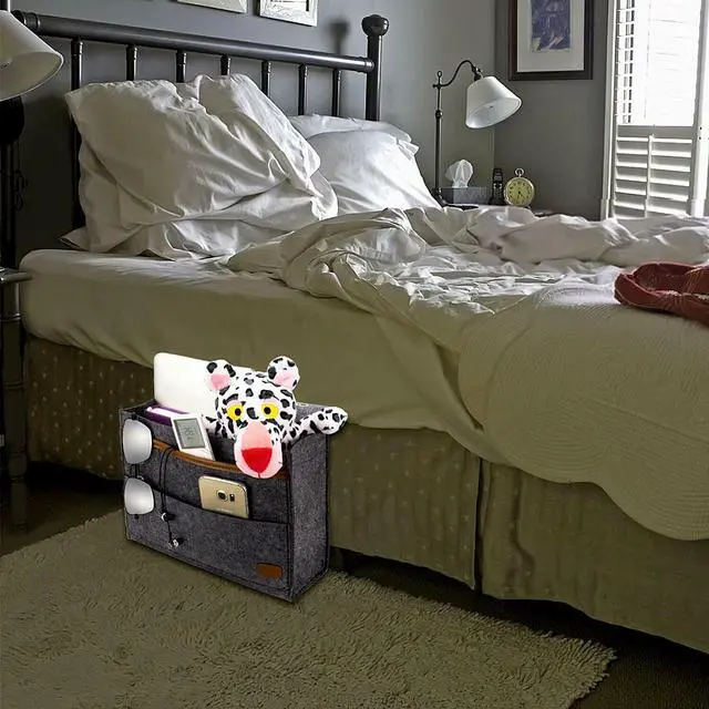 Alt view image 5 of 7 - 2 Pack Bedside Caddy Storage Organizer Sofa Desk 6 Pockets Phone Remote Control