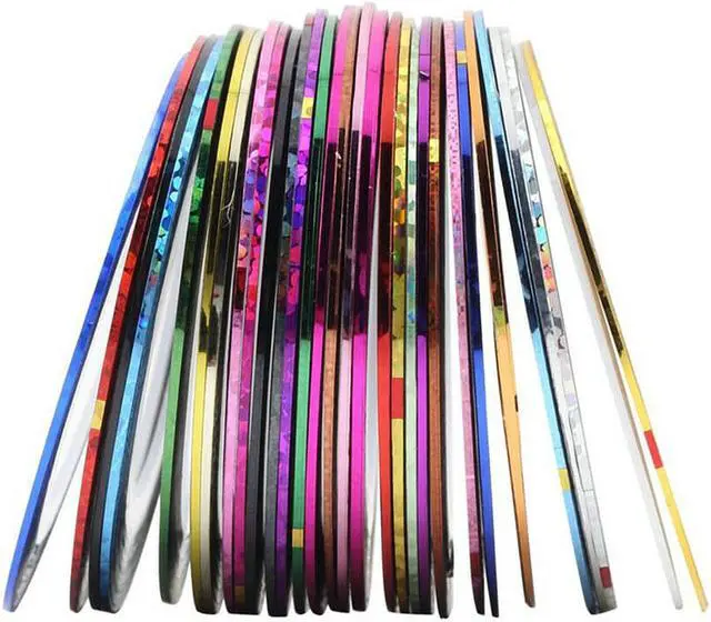 Alt view image 3 of 7 - 32Pcs Mixed Colors Rolls Striping Tape Line DIY Nail Art Tips Decoration Sticker