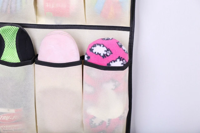 Alt view image 3 of 5 - 20 Pocket Over the Door Shoe Organizer Rack Hanging Storage Hanger