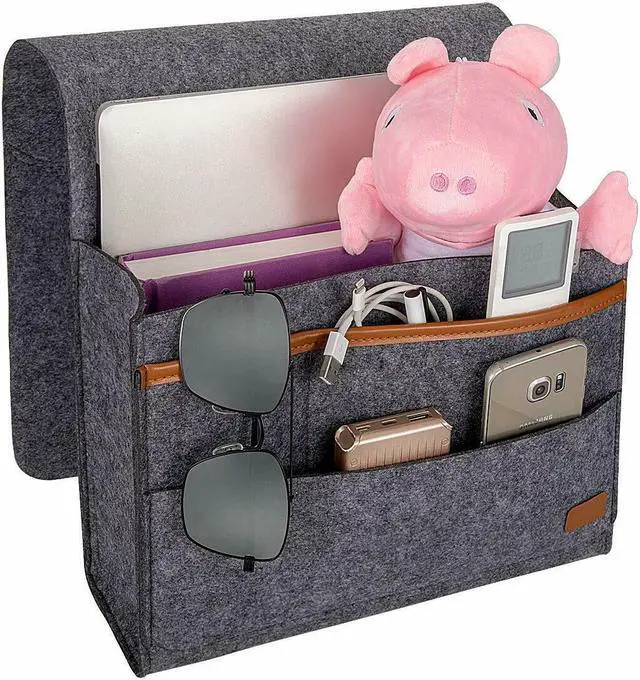Alt view image 4 of 7 - 2 Pack Bedside Caddy Storage Organizer Sofa Desk 6 Pockets Phone Remote Control
