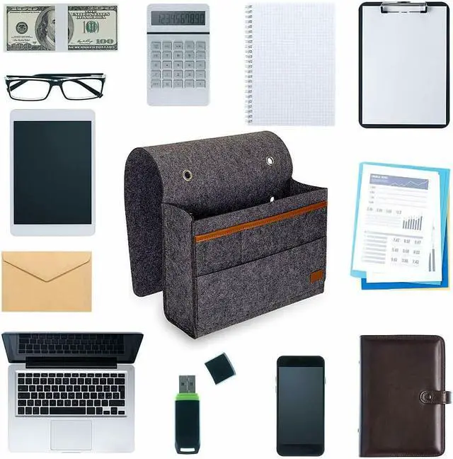 Alt view image 3 of 7 - 2 Pack Bedside Caddy Storage Organizer Sofa Desk 6 Pockets Phone Remote Control