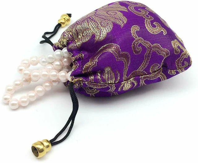 Alt view image 5 of 7 - Silk Brocade Jewelry Pouch Bag Drawstring Coin Purse Gift Bag Value Set( 16 Pouches)