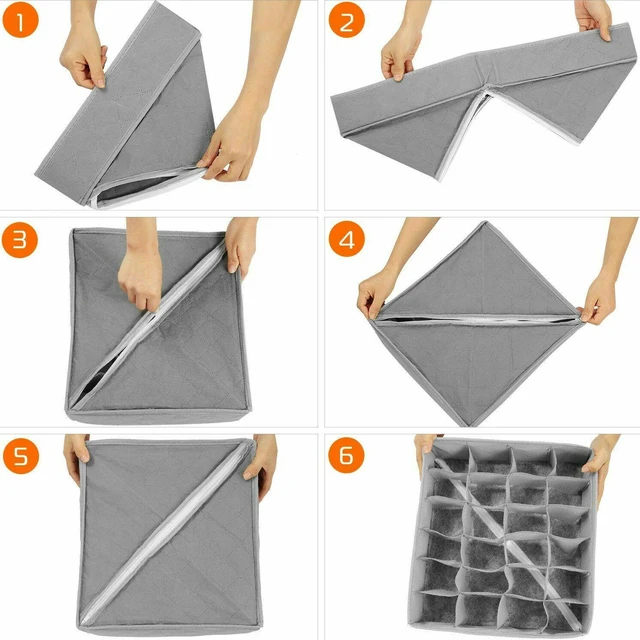 Alt view image 6 of 7 - 3Pcs Sock Bra Underwear Closet Drawer Organizer Storage Bamboo Charcoal Set