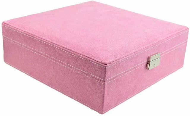 Alt view image 5 of 5 - Two-Layer Lint Large Jewelry Box Organizer Display Storage case with Lock