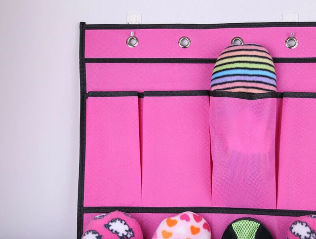 Alt view image 4 of 7 - 20 Pocket Over the Door Shoe Organizer Rack Hanging Storage Hanger