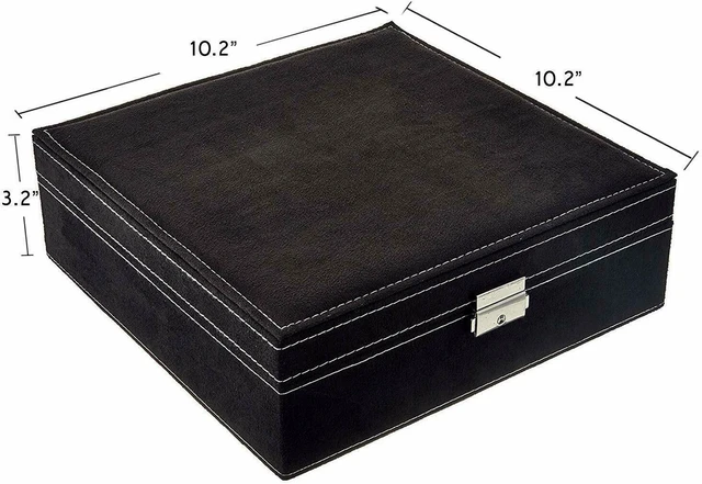 Alt view image 2 of 7 - Two-Layer Lint Large Jewelry Box Organizer Display Storage case with Lock