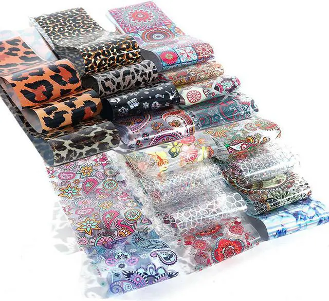 Alt view image 7 of 7 - 50 Sheets Holographic Flower Nail Foils Decal Nail Art Transfer Sticker Decor