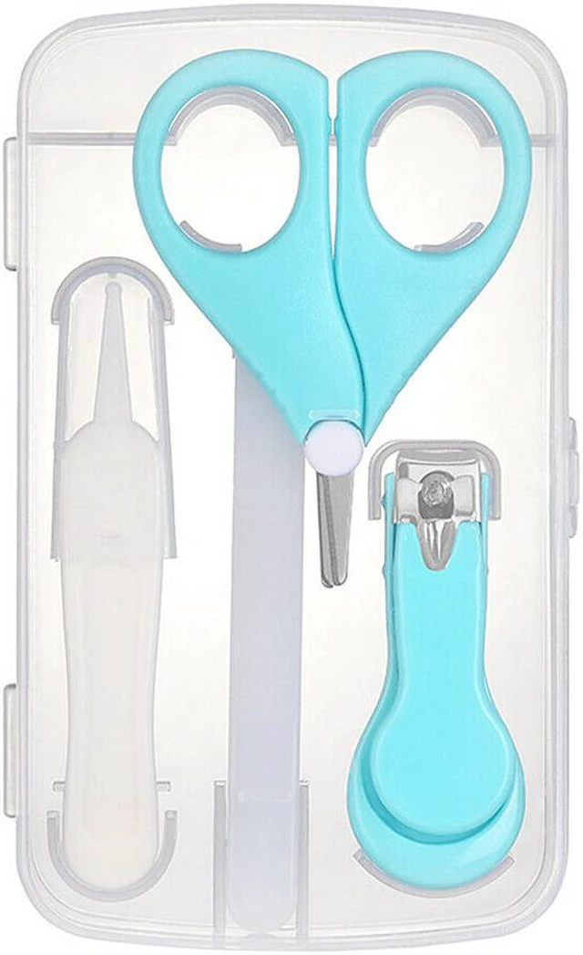 Main image of 4-in-1 Baby Newborn Grooming Kit Nail Clippers Scissor Nail File Tweezer Set