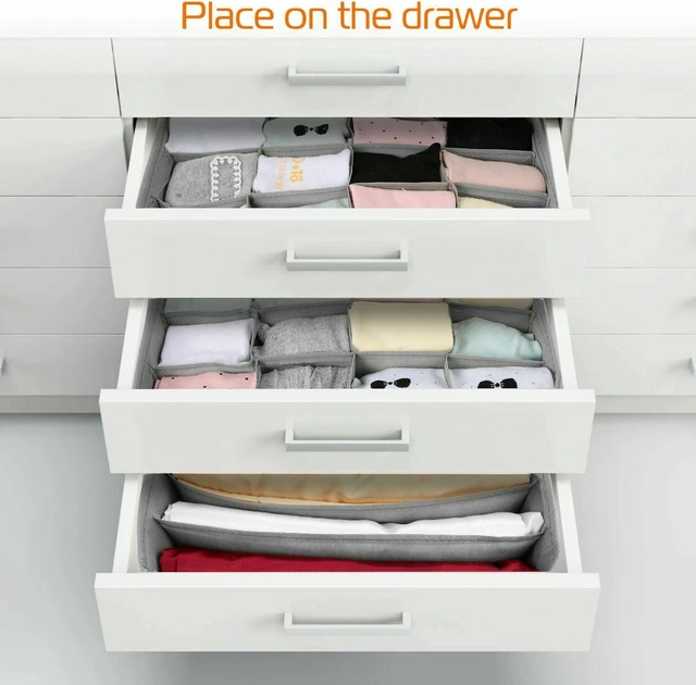 Alt view image 2 of 7 - 3Pcs Sock Bra Underwear Closet Drawer Organizer Storage Bamboo Charcoal Set