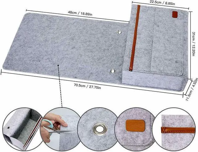 Alt view image 6 of 7 - 2 Pack Bedside Caddy Storage Organizer Sofa Desk 6 Pockets Phone Remote Control