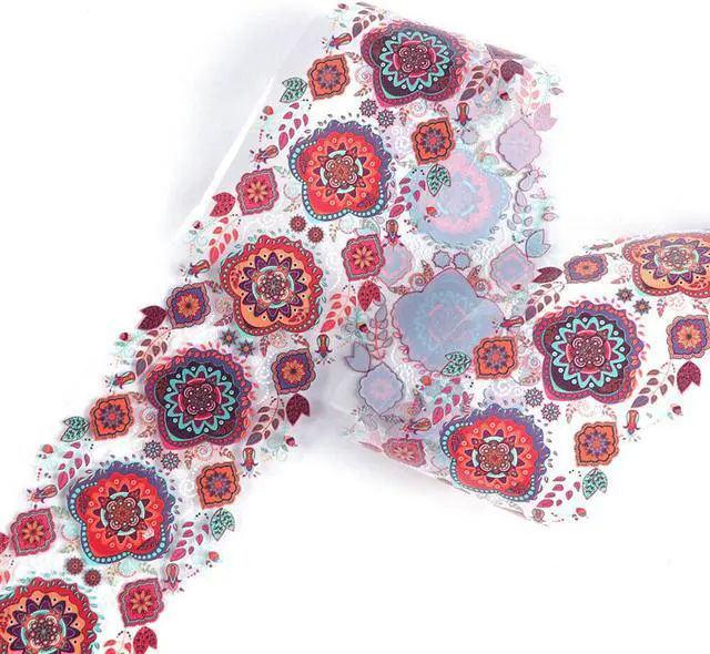 Alt view image 4 of 7 - 50 Sheets Holographic Flower Nail Foils Decal Nail Art Transfer Sticker Decor