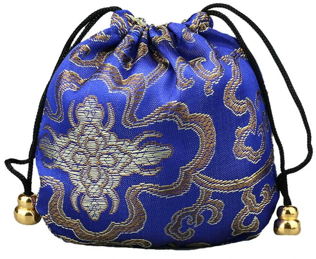 Alt view image 2 of 7 - Silk Brocade Jewelry Pouch Bag Drawstring Coin Purse Gift Bag Value Set( 16 Pouches)