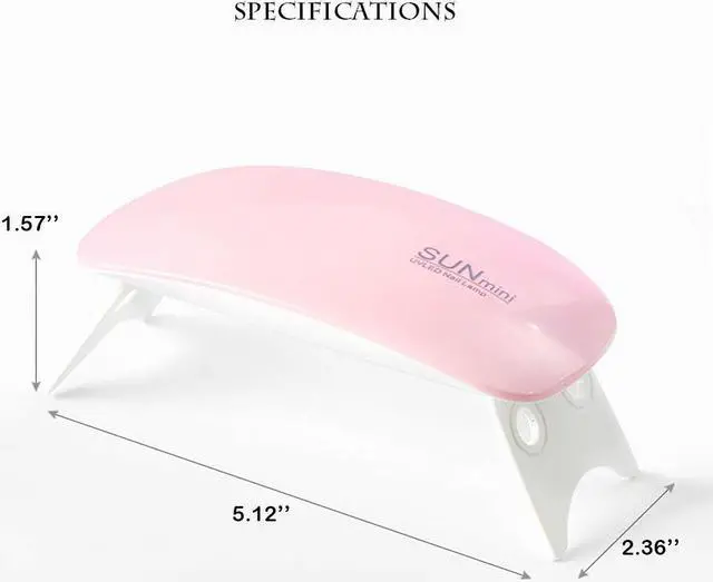 Alt view image 4 of 7 - Nails Lamp LED Light Potable Mini UV LED Lamp Nail Dryer Gel Nail Art Tool 6W( 2 Pack)