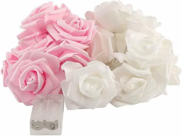 Alt view image 5 of 7 - 9.84 Ft 20 LED Rose Flower Lights String Battery Operated Wedding Home Party