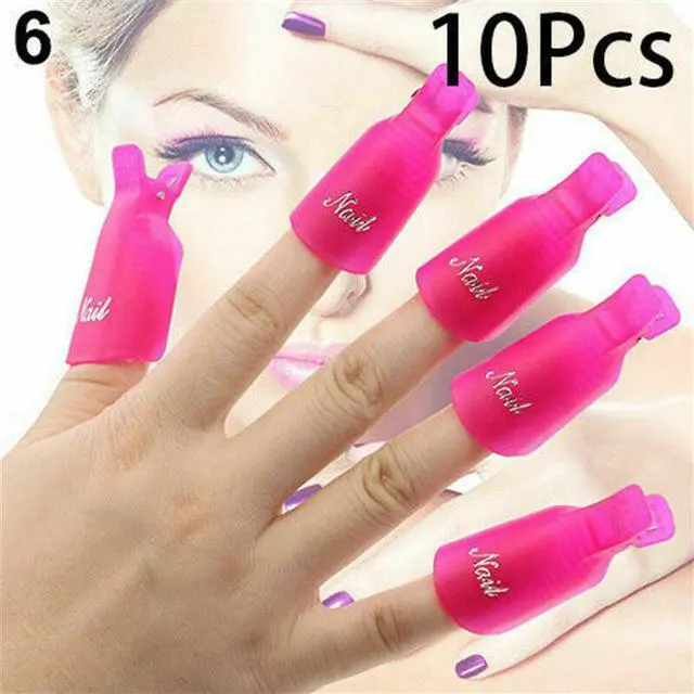 Alt view image 2 of 3 - Silicone UV Gel Polish Remover Wraps Soak Off Cap Clip Nail Art Tool(10 Pcs)