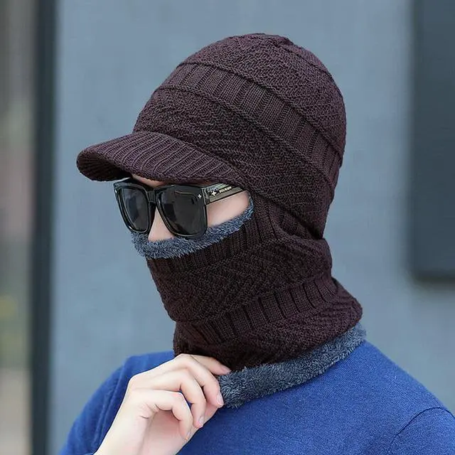 Alt view image 4 of 4 - Balaclava Beanie Motorcycle Cycling Hood Hat Face Mask UV Wind Proof Cover Knit(With Brim)