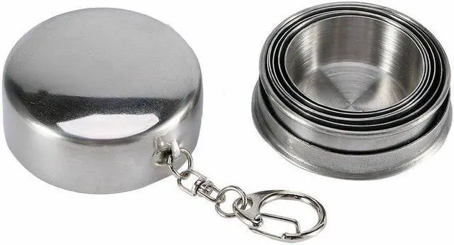 Alt view image 4 of 7 - Stainless Steel Portable Camping Travel Folding Collapsible Cups(S+M+L 1each)