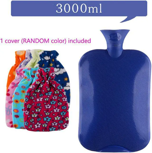 Main image of 3 Liter/3000mL Large PVC Rubber HOT WATER Bag Warm/Heat / Cold Therapy + Cover