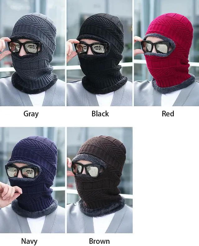 Alt view image 4 of 4 - Balaclava Beanie Motorcycle Cycling Hood Hat Face Mask UV Wind Proof Cover Knit(No Brim)