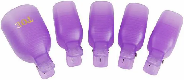 Alt view image 3 of 3 - 10 Pcs Toe Nail Art Soak Off Clip Cap UV Gel Polish Remover Wrap Manicure Tool