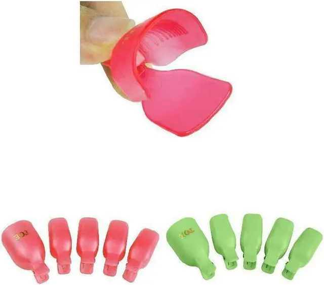 Alt view image 3 of 3 - 10 Pcs Toe Nail Art Soak Off Clip Cap UV Gel Polish Remover Wrap Manicure Tool