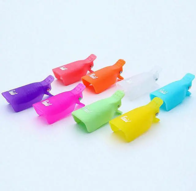 Alt view image 2 of 2 - Silicone UV Gel Polish Remover Wraps Soak Off Cap Clip Nail Art Tool(10 Pcs)