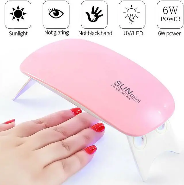 Alt view image 4 of 7 - Nails Lamp LED Light Potable Mini UV LED Lamp Nail Dryer Gel Nail Art Tool 6W( 2 Pack)