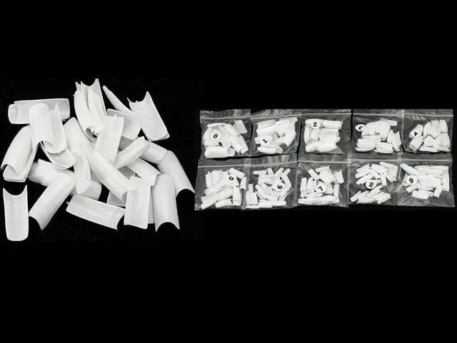 Main image of 1000 Pcs Coffin Nail Tips Long Square French Fake False Nails Transparent