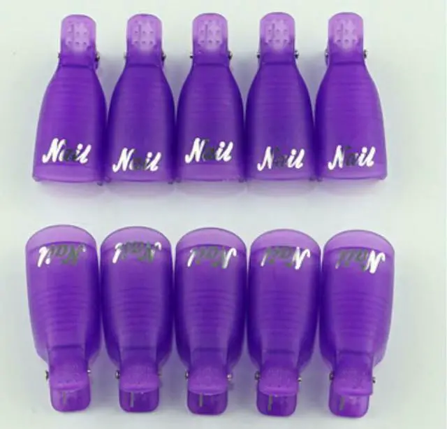 Main image of Silicone UV Gel Polish Remover Wraps Soak Off Cap Clip Nail Art Tool(10 Pcs)