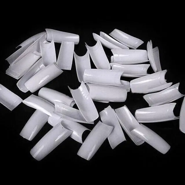Alt view image 6 of 7 - 1000 Pcs Coffin Nail Tips Long Square French Fake False Nails Transparent
