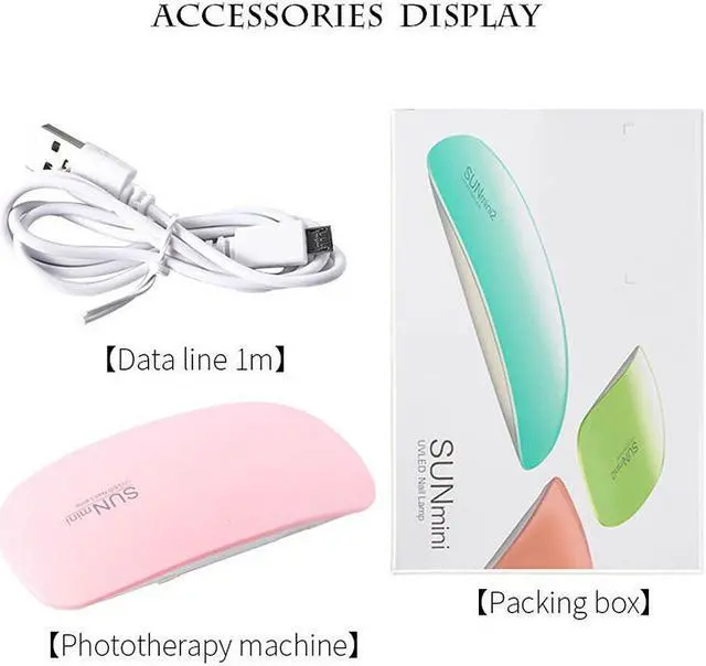 Alt view image 6 of 7 - Nails Lamp LED Light Potable Mini UV LED Lamp Nail Dryer Gel Nail Art Tool 6W( 2 Pack)