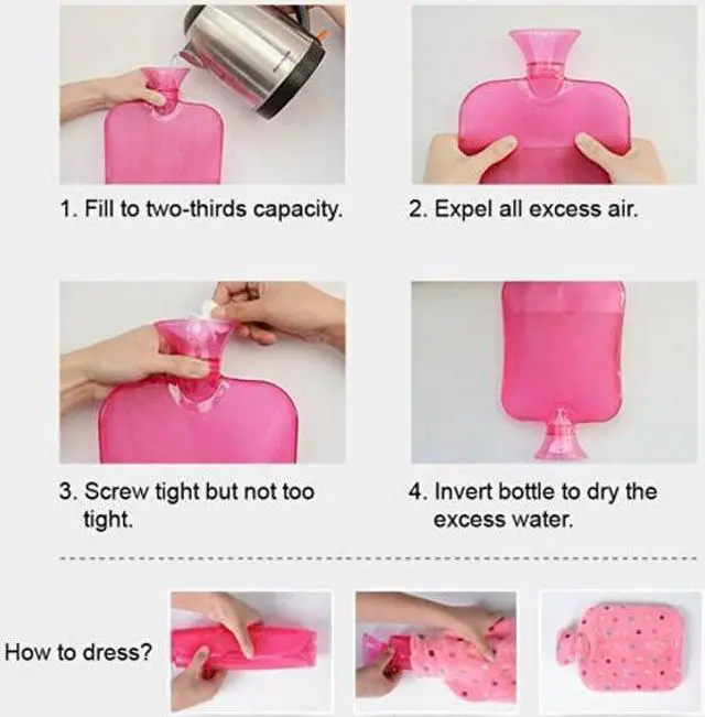 Alt view image 3 of 3 - 3 Liter/3000mL Large PVC Rubber HOT WATER Bag Warm/Heat / Cold Therapy + Cover