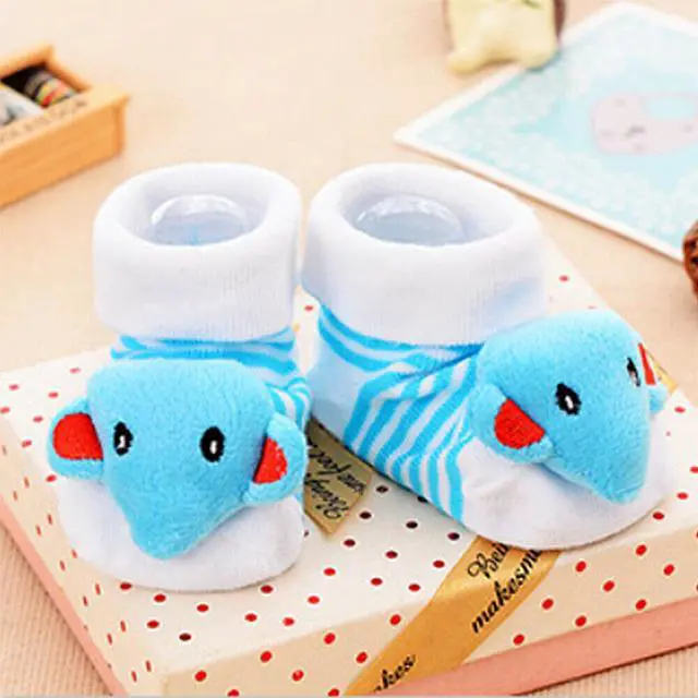 Alt view image 7 of 7 - 6 Pack Wrapables Cute 3D Cartoon Anti-Skid Baby Booties Sock Slipper Shoes